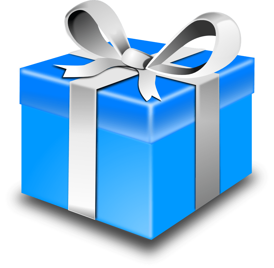 Christmas gift ts surprise box blue clipart transparent