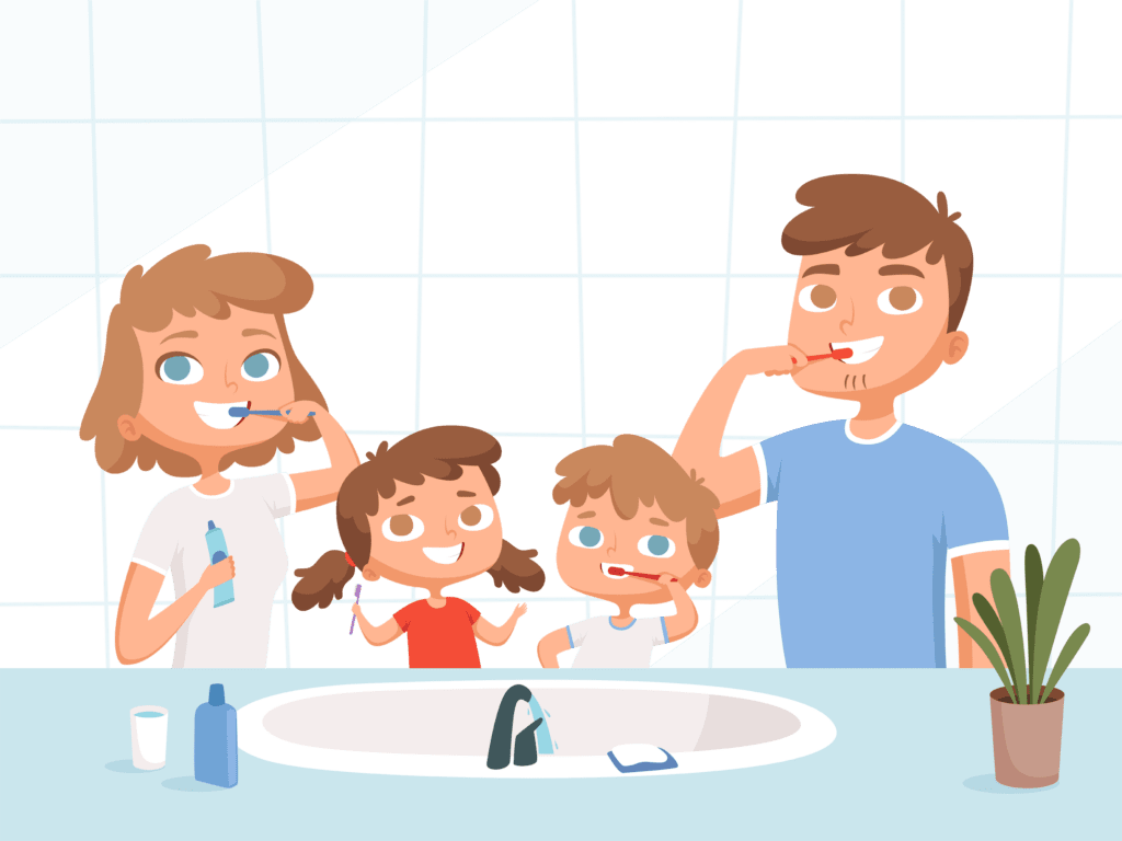 Brush teeth hygiene with your young kids and teens clipart background