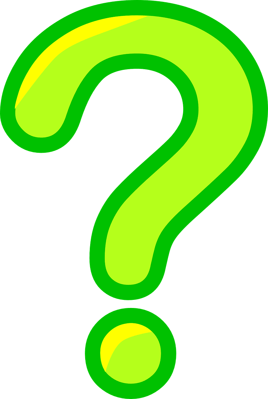 Photo of question mark punctuation marks help interrogation from clipart