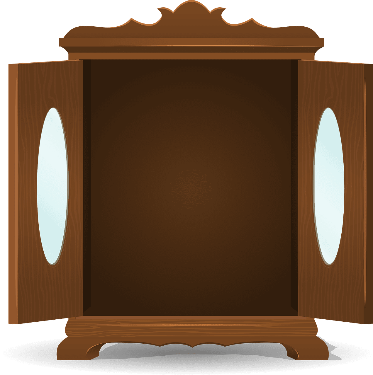 Bedroom cupboard open furniture vector graphic clipart