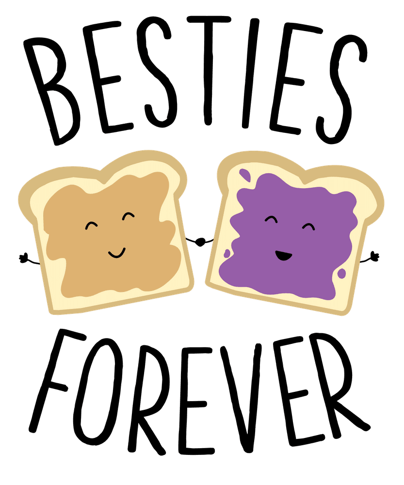 Bread cute funny peanut butter jelly besties forever best friends framed art print by mintedfresh clipart free