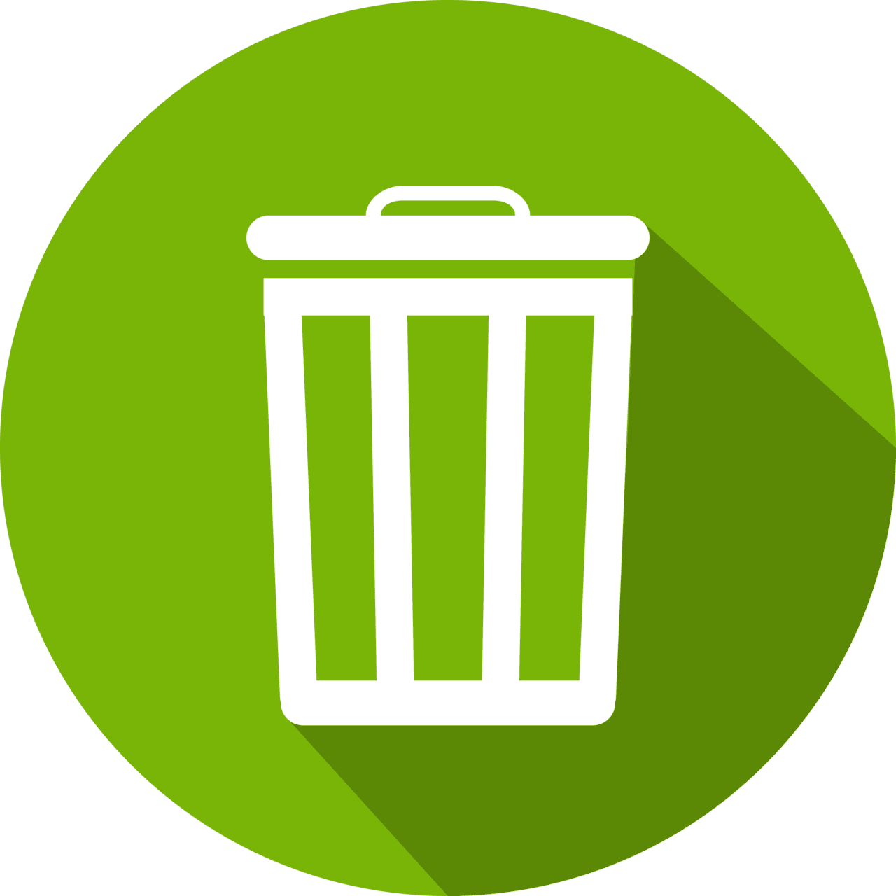 Big image trash can flat clipart