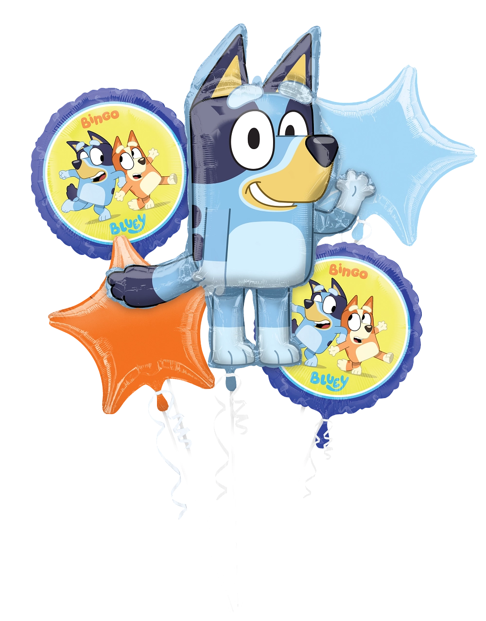 Bluey foil bouquet inflate balloons clipart background