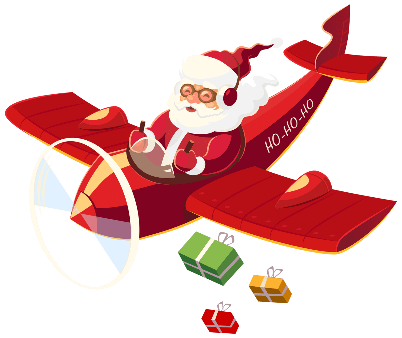 Travel santa claus with plane clipart best image