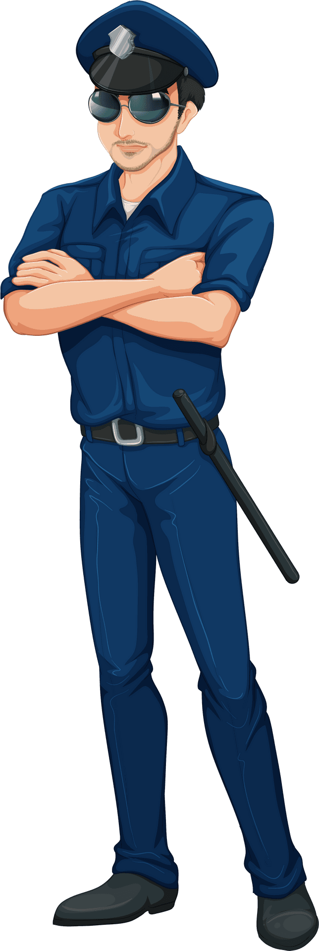 Confident police man clipart vector