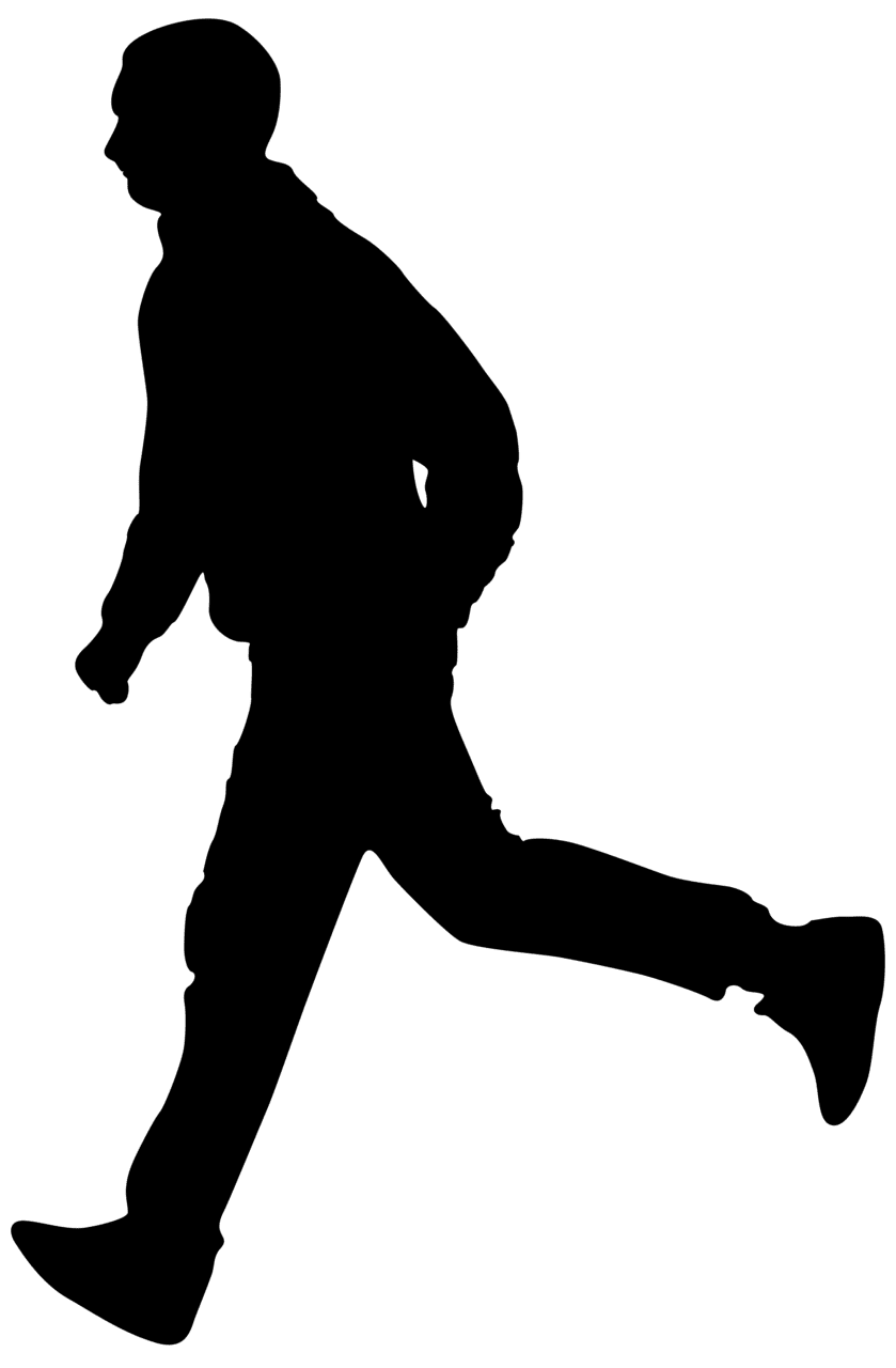 Running man silhouette clipart image