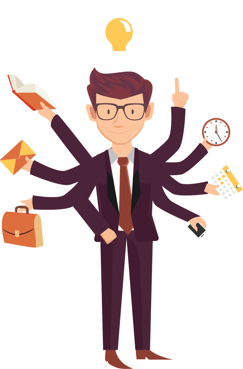 Busy business people entrepreneurship job employment cartoon clipart transparent