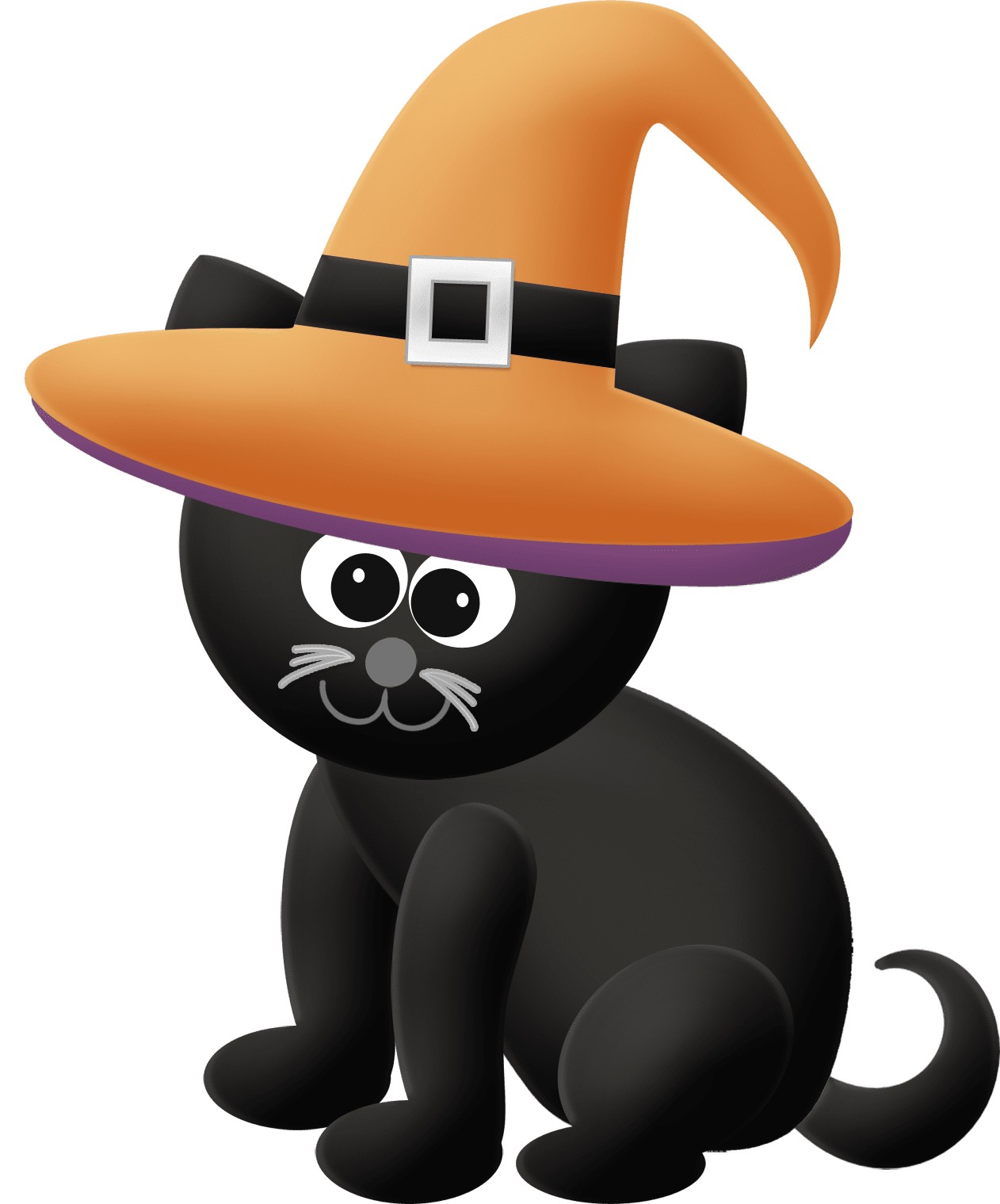 Black cat halloween clipart logo