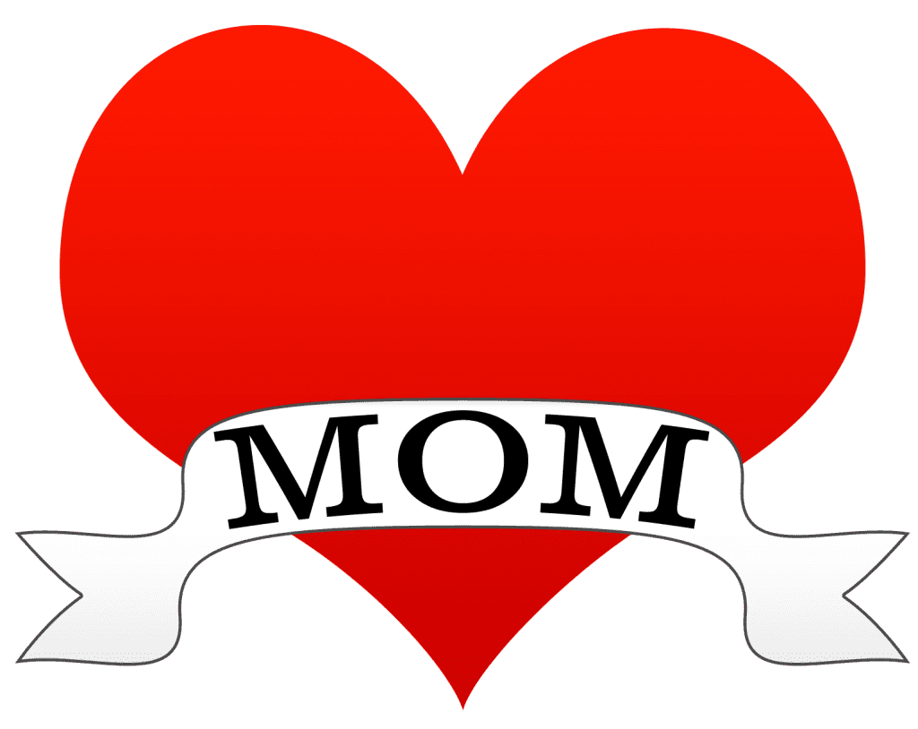 Mom heart tattoo style clipart background