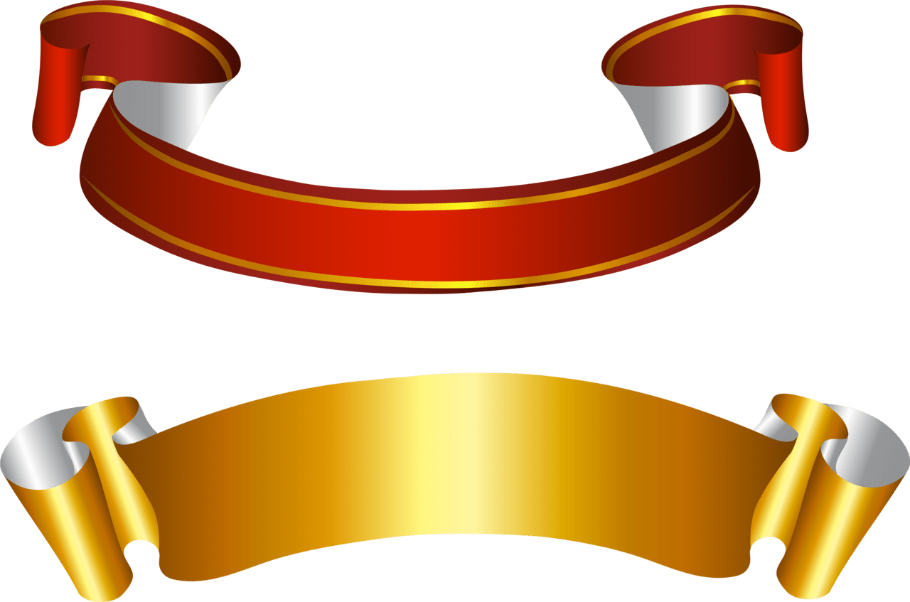 Golden clipart ribbon scroll vector gold