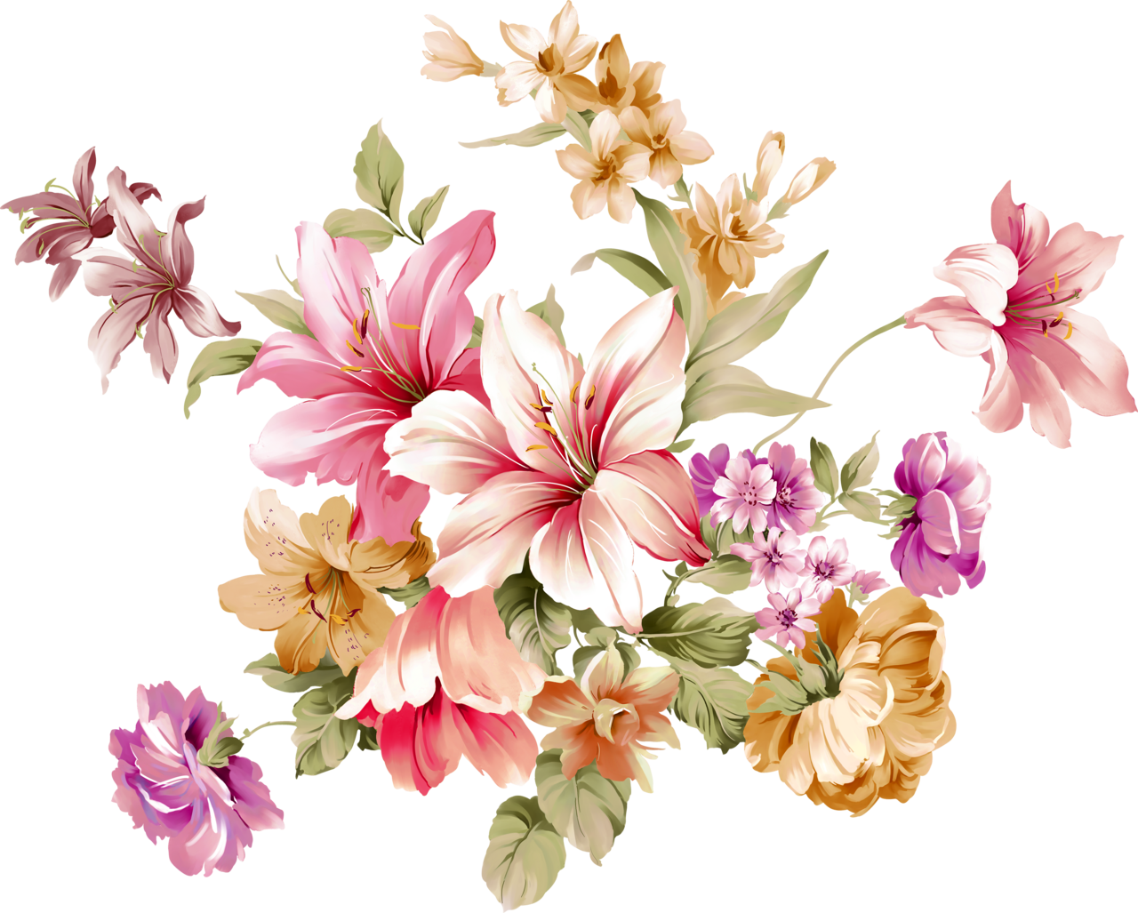 Spring flowers pin page clipart background