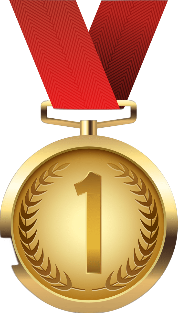 Trophy gold medal clipart vector