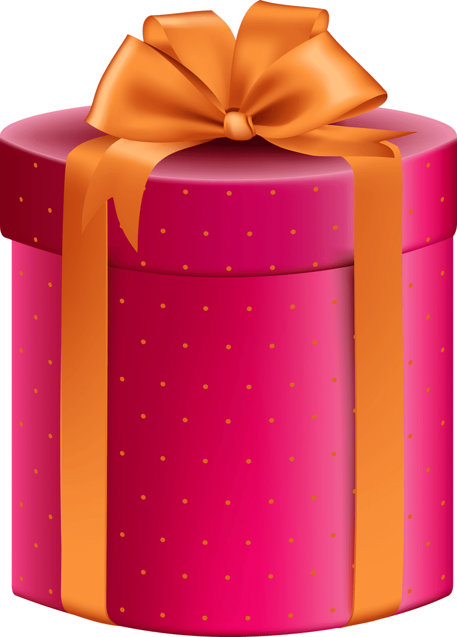 Present abstract vector red golden box clipart