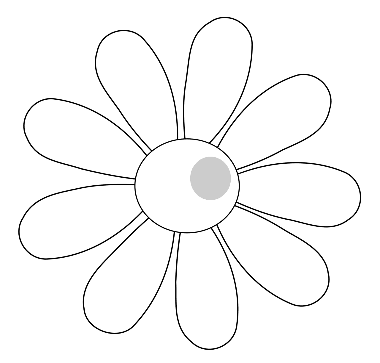 Flowers black and white daisy outline clipart photo