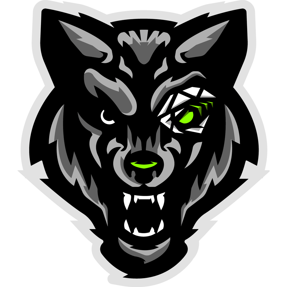 Wolf pin page clipart image 2