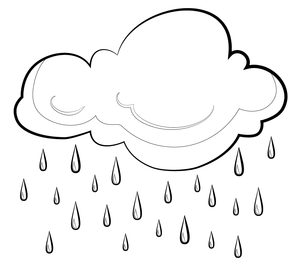 Rain cloud black and white clipart logo