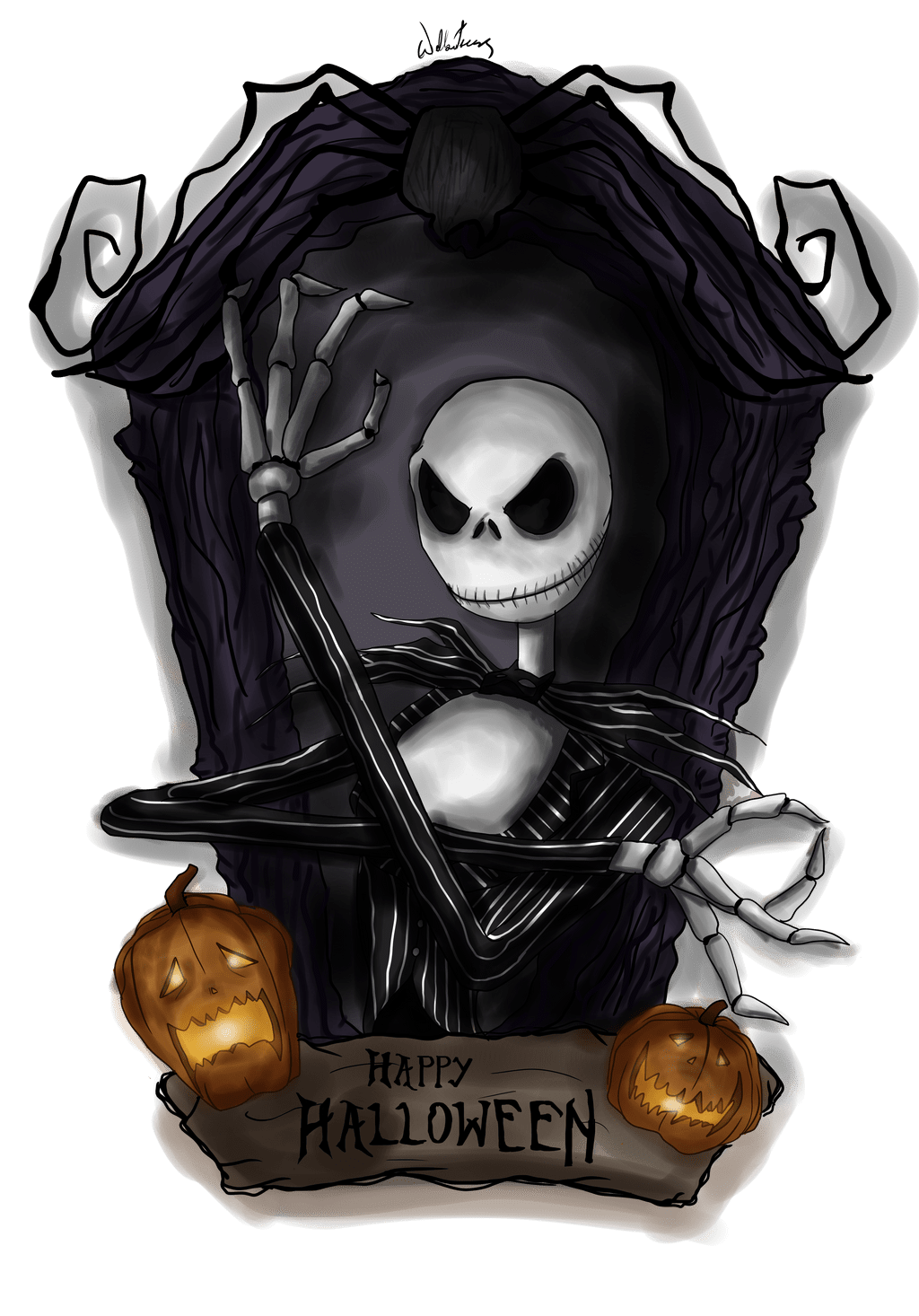 Skeleton halloween jack skellington by micropixels deviantart clipart logo