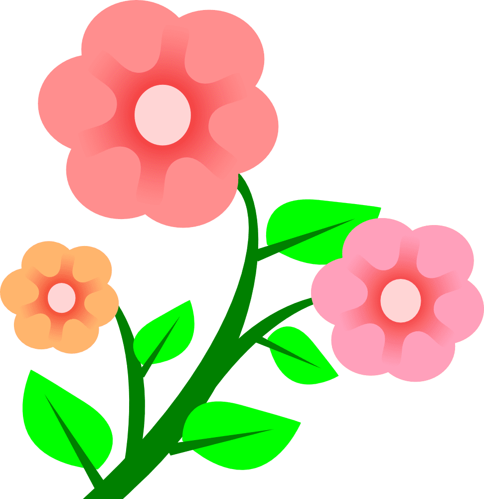 Spring flowers linelabels clipart vector