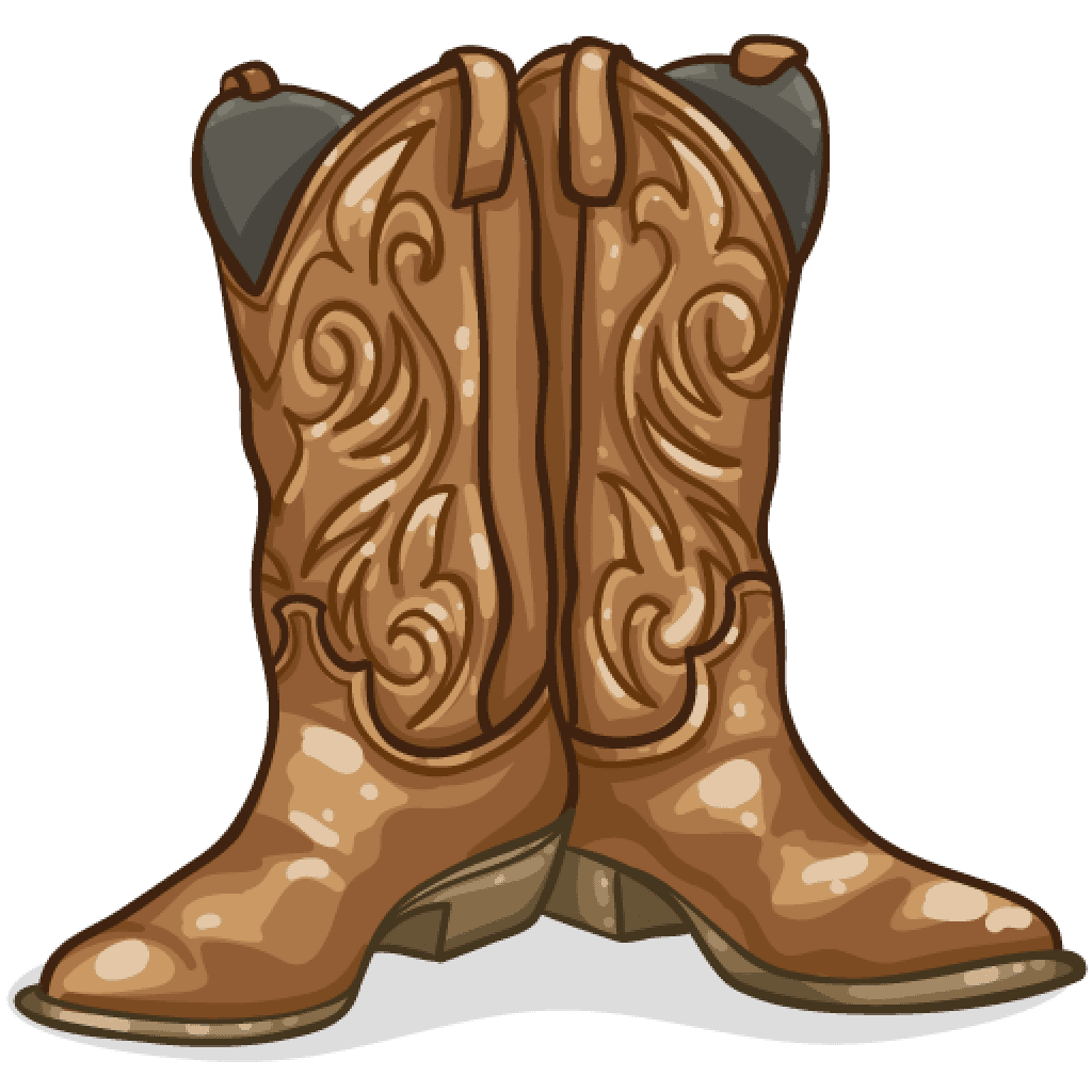 Cowgirl boots cowboy boot brown patterned clipart photo