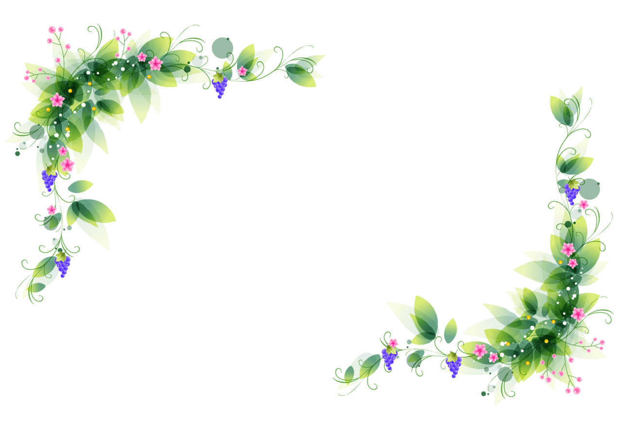 Flower border corner floral decoration clipart image