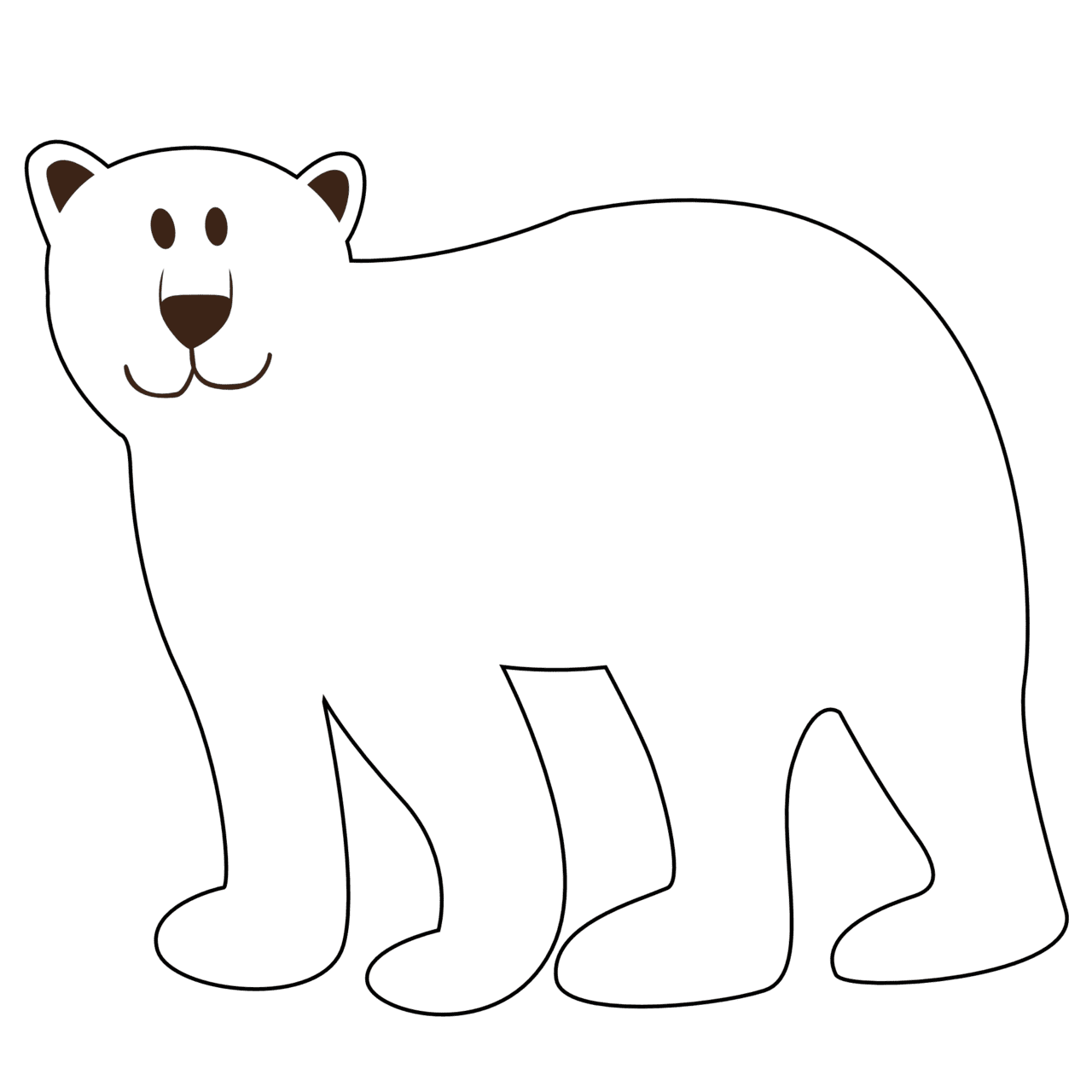 Polar bear clipart black and white vector