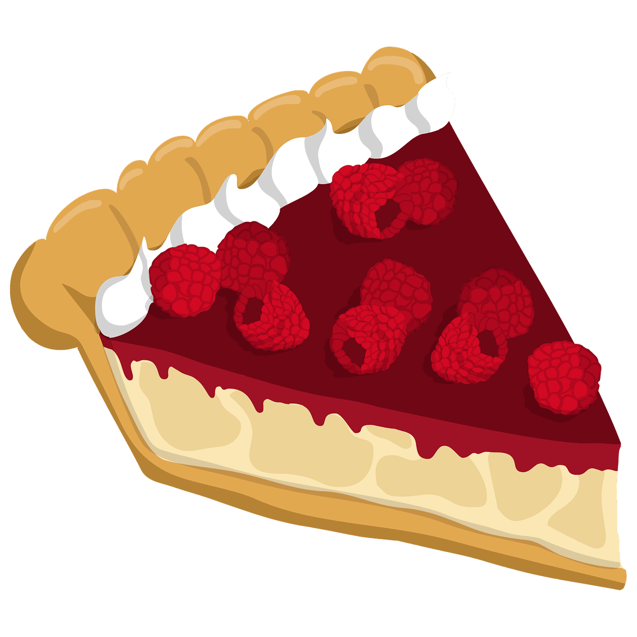 Raspberry cream pie dessert image clipart