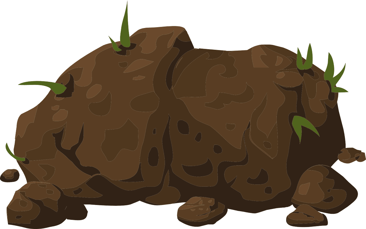 Rock boulder brown vector graphic clipart