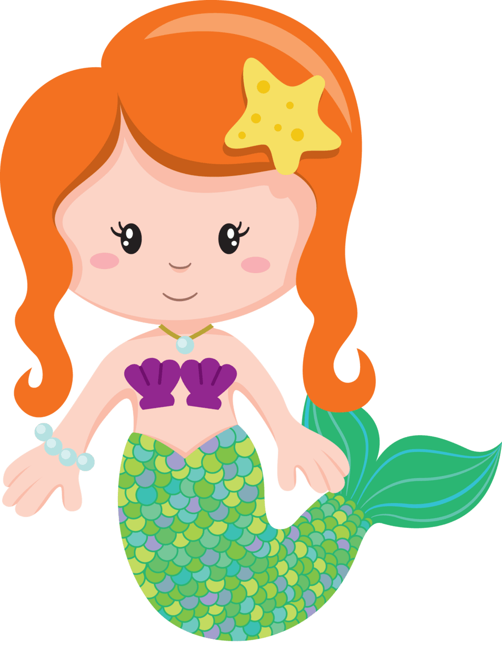 Pretty mermaid clipart background