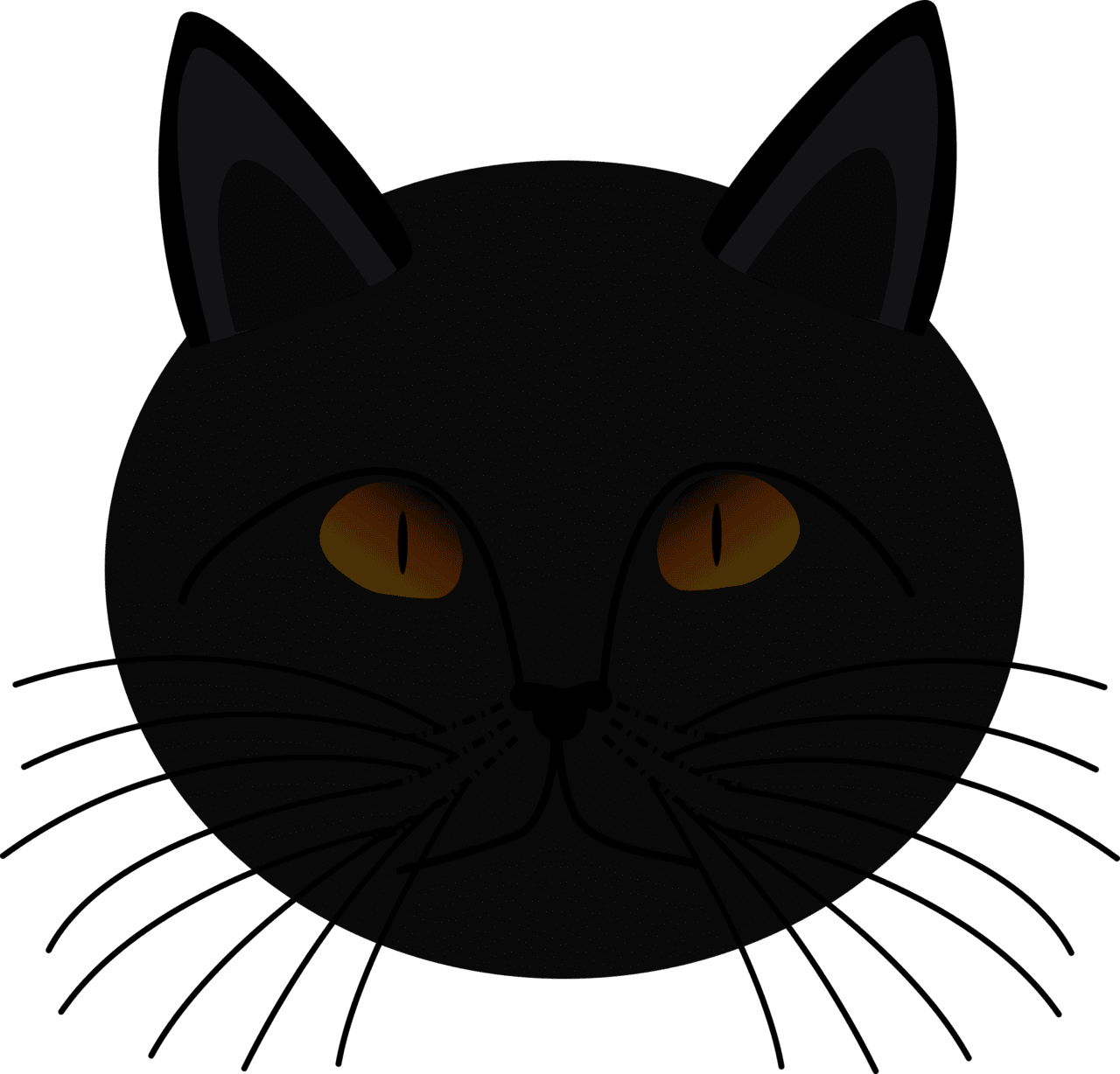 Black cat face clipart free