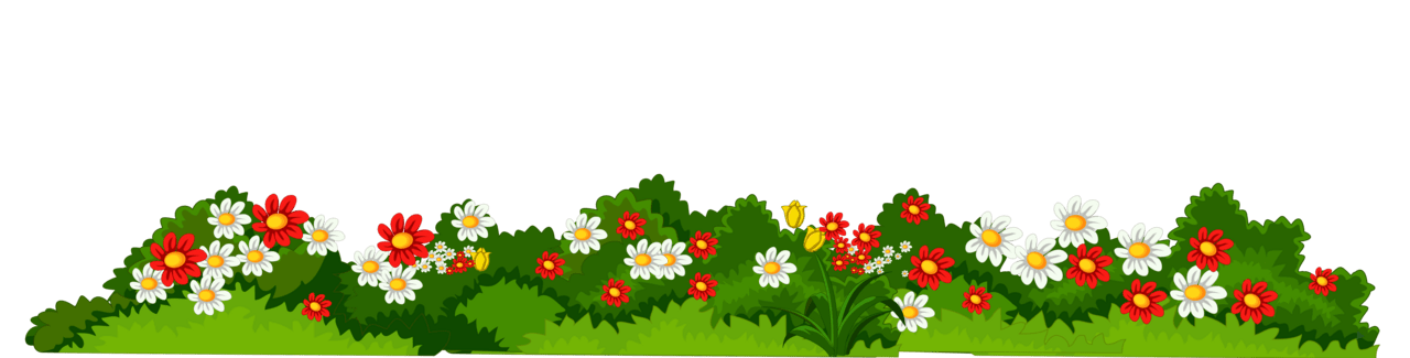 Garden flowers with grass clipart picture