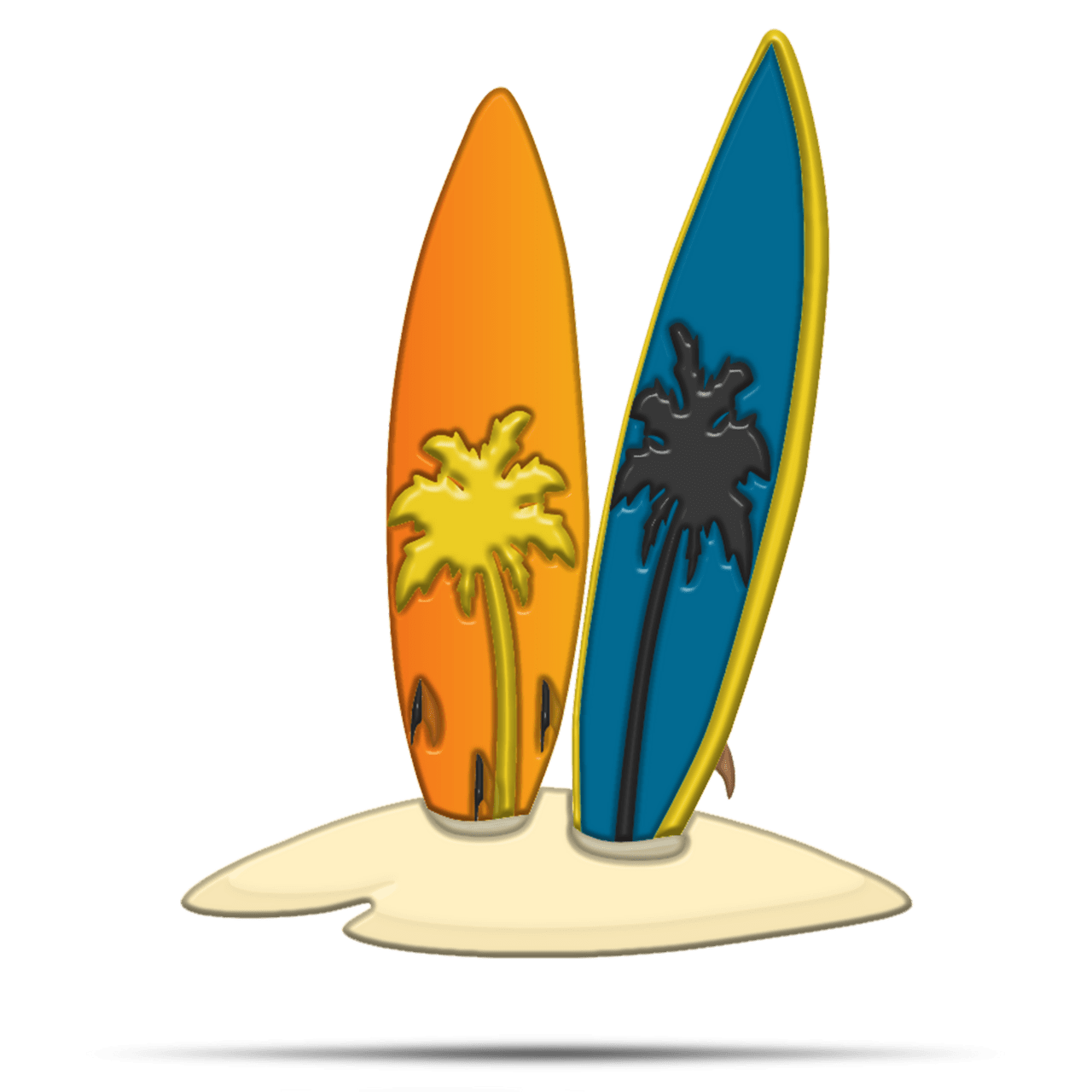 Surfboard ball markers ice cream cone clipart image