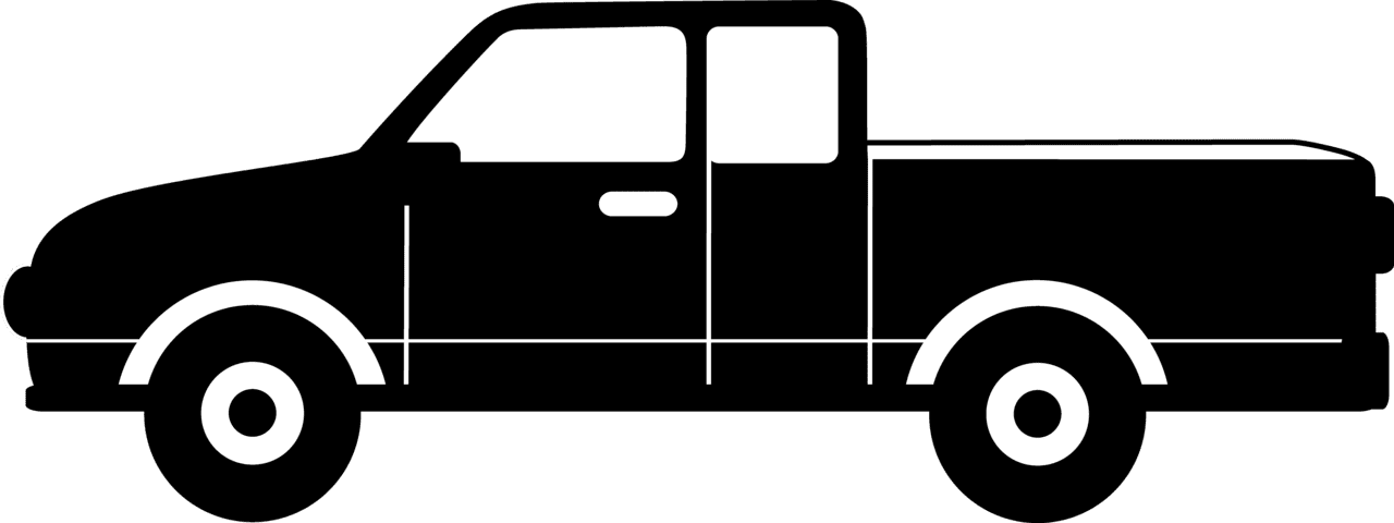 Pickup truck silhouette clipart vector