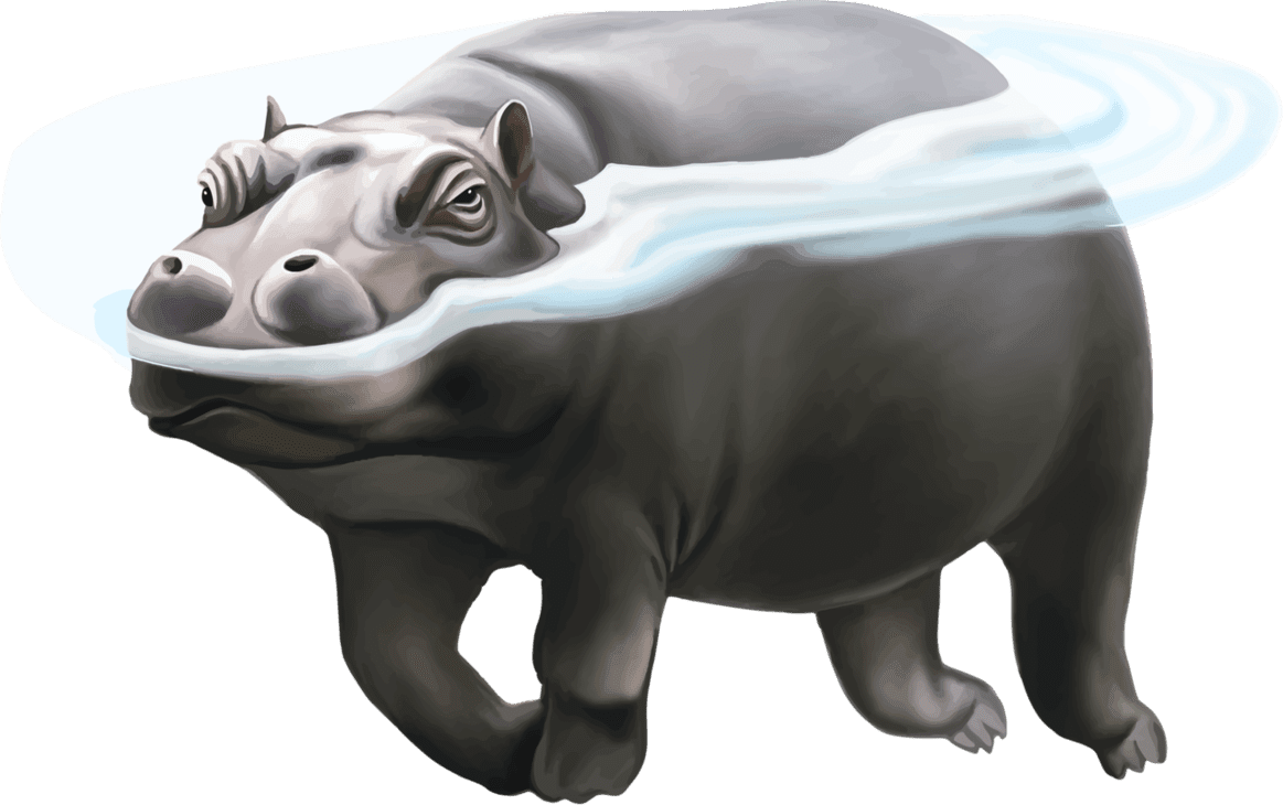 Hippo pin page clipart picture