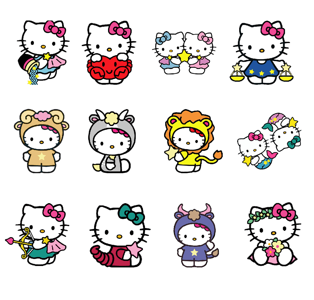 Hello kitty transprent pattern body jewelry material clea clipart logo