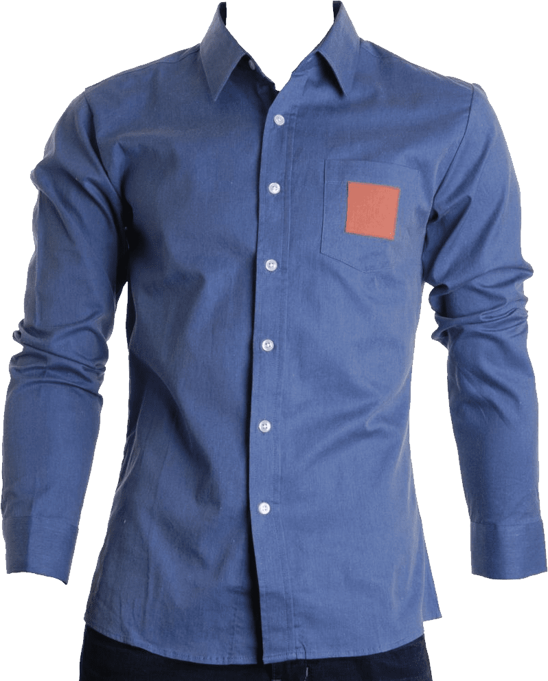 Denim blue full plain shirt clipart background