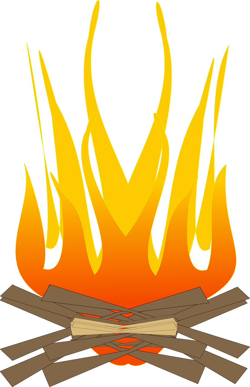 Campfire burning cremation vector graphic clipart