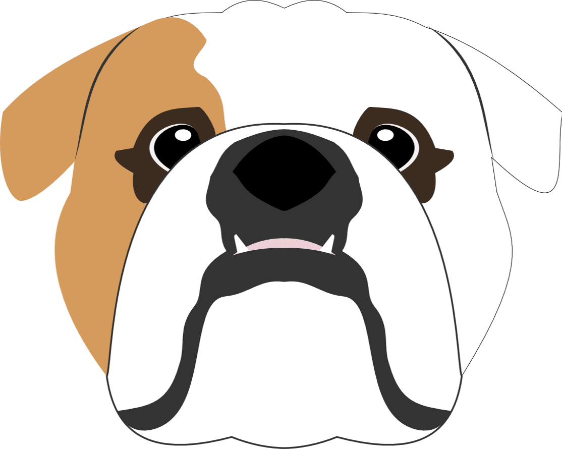 Bulldog pin page clipart image