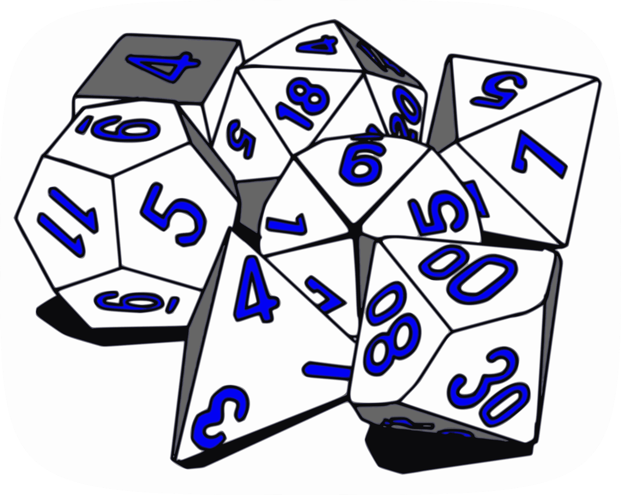 Tabletop rpg dice set vector clipart image photo cc images