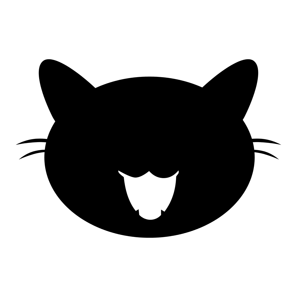 Black cat pin page clipart vector