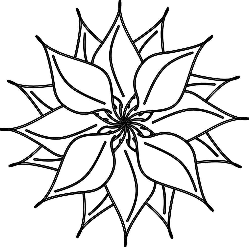 Clipart flowers black and white free