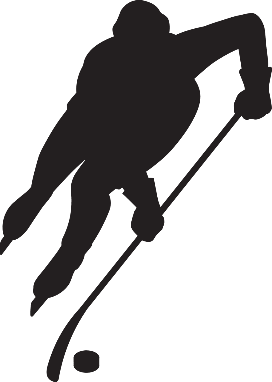 Hockey player silhouette clipart imageu image with no background