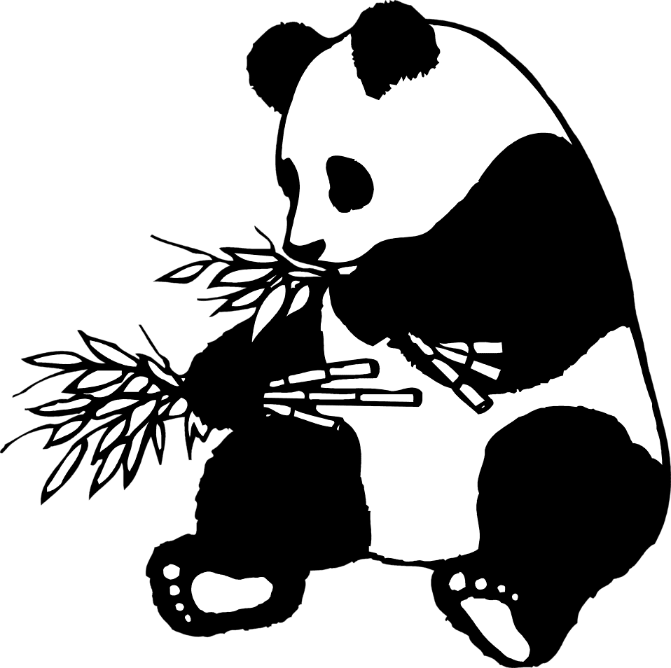 Panda black and white clipart picture