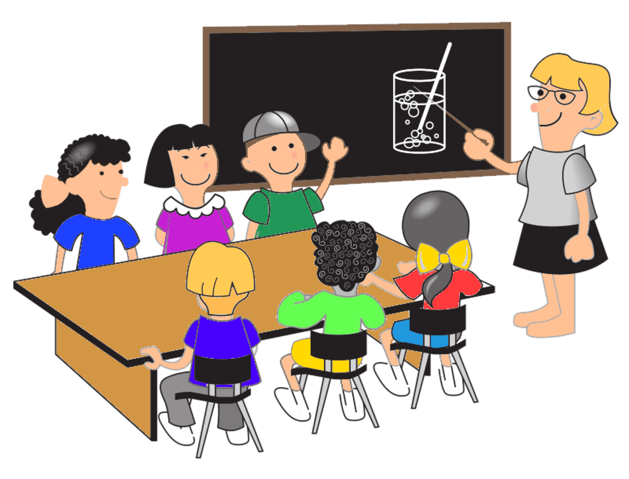 Classroom school teacher vector art graphics clipart