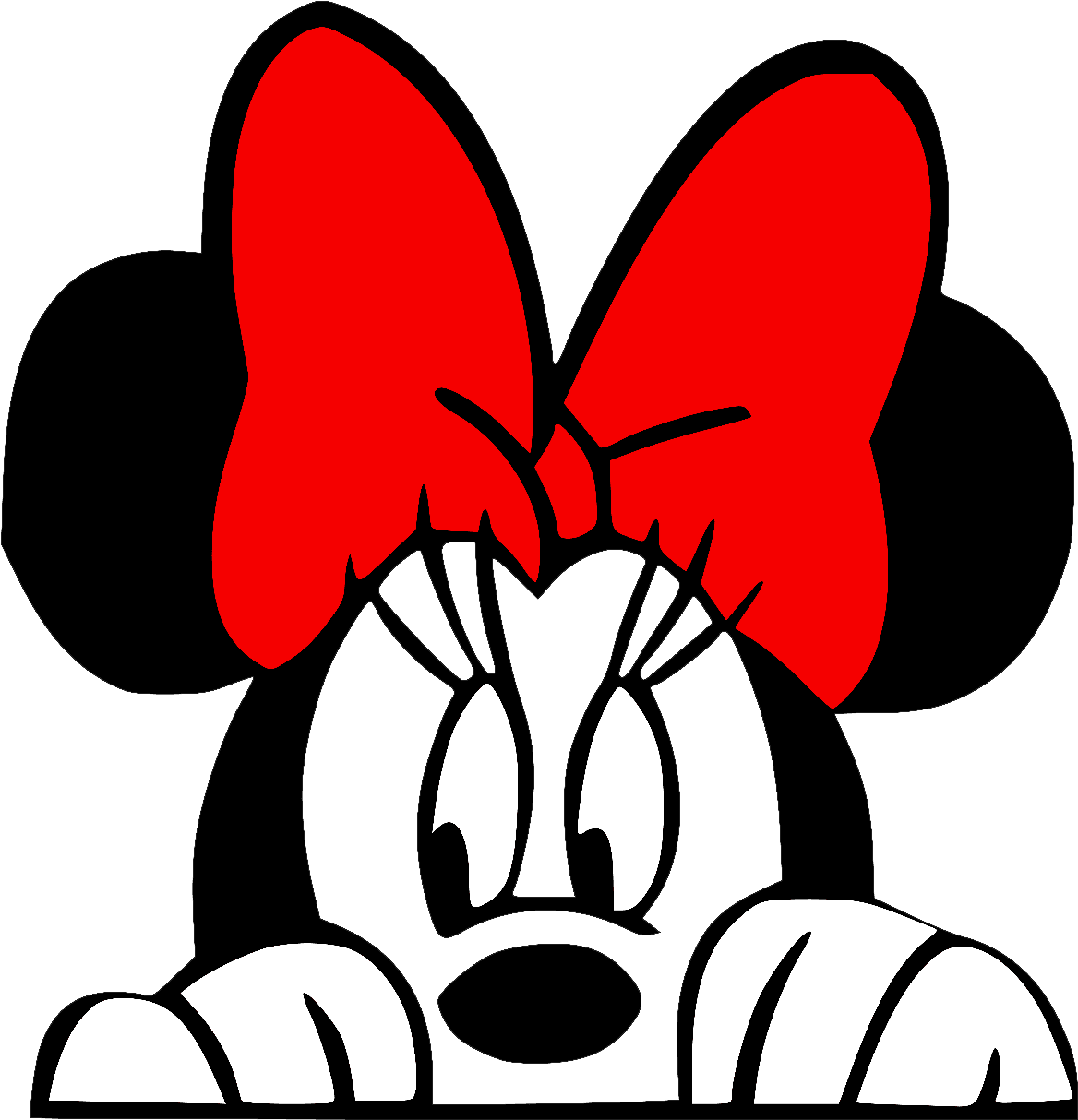 Minnie mouse peeking clipart vector