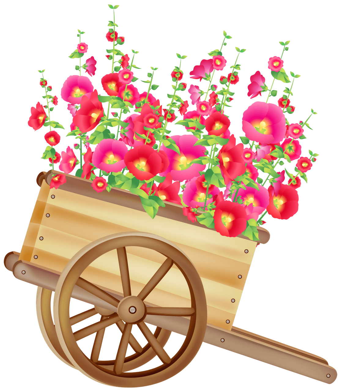 Garden wheelbarrow with flowers clipart best free