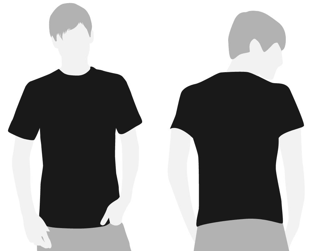 Black shirt front and back clipart clip art