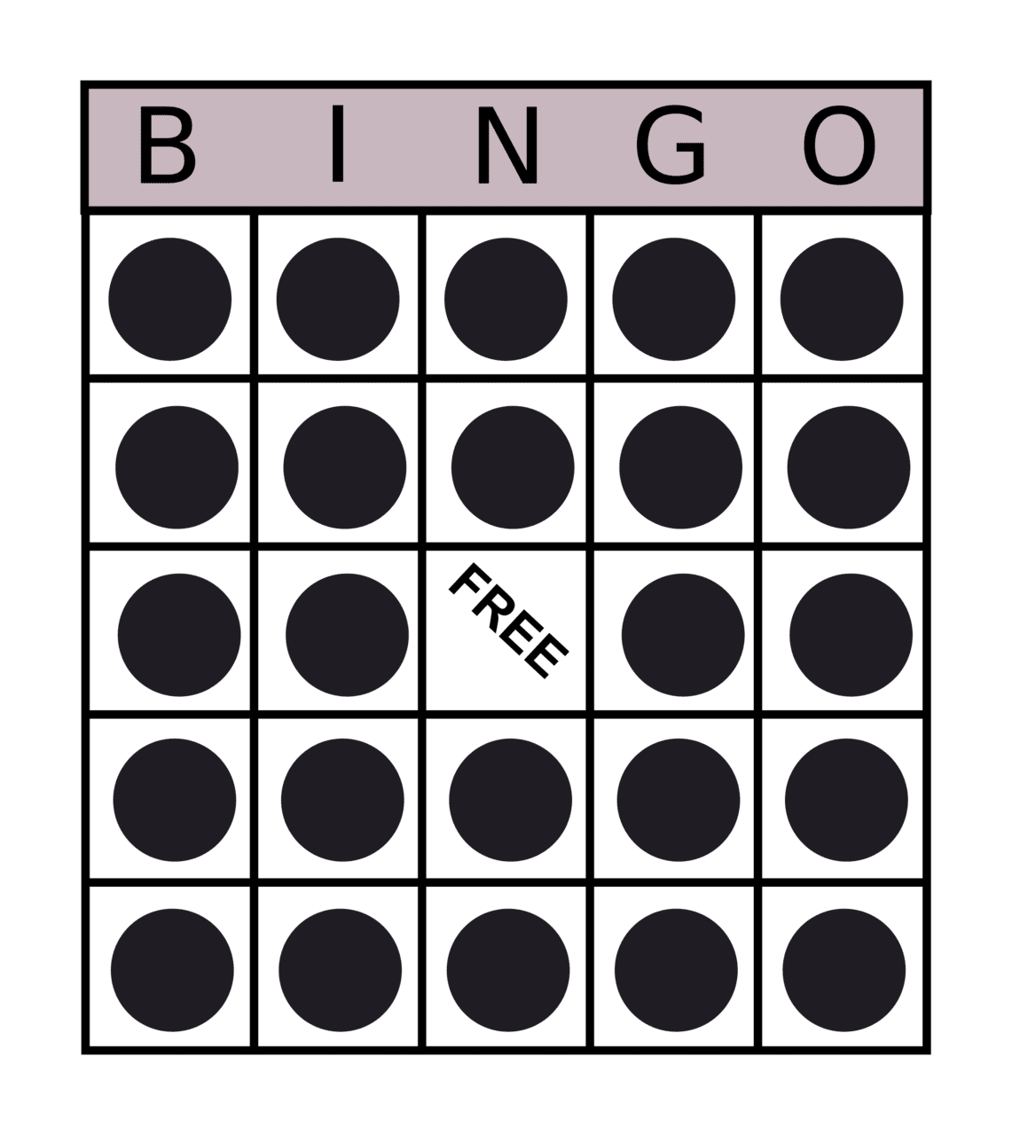 Bingo card clipart picture