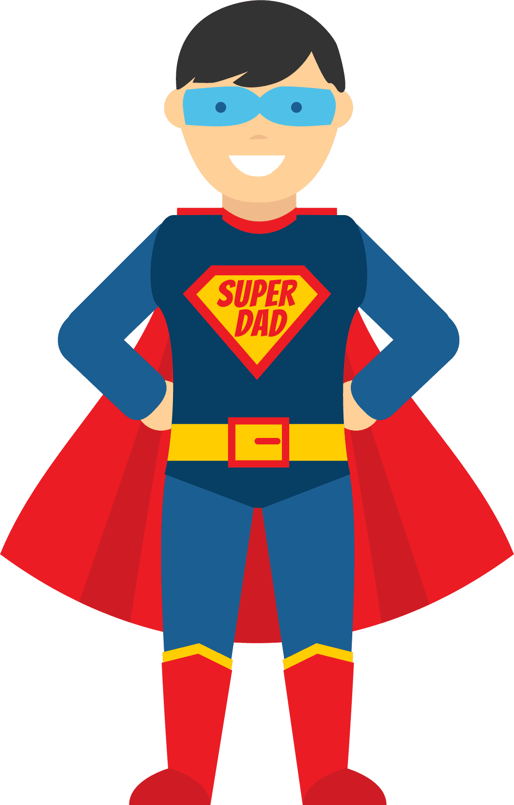 Superhero father day clipart transparent