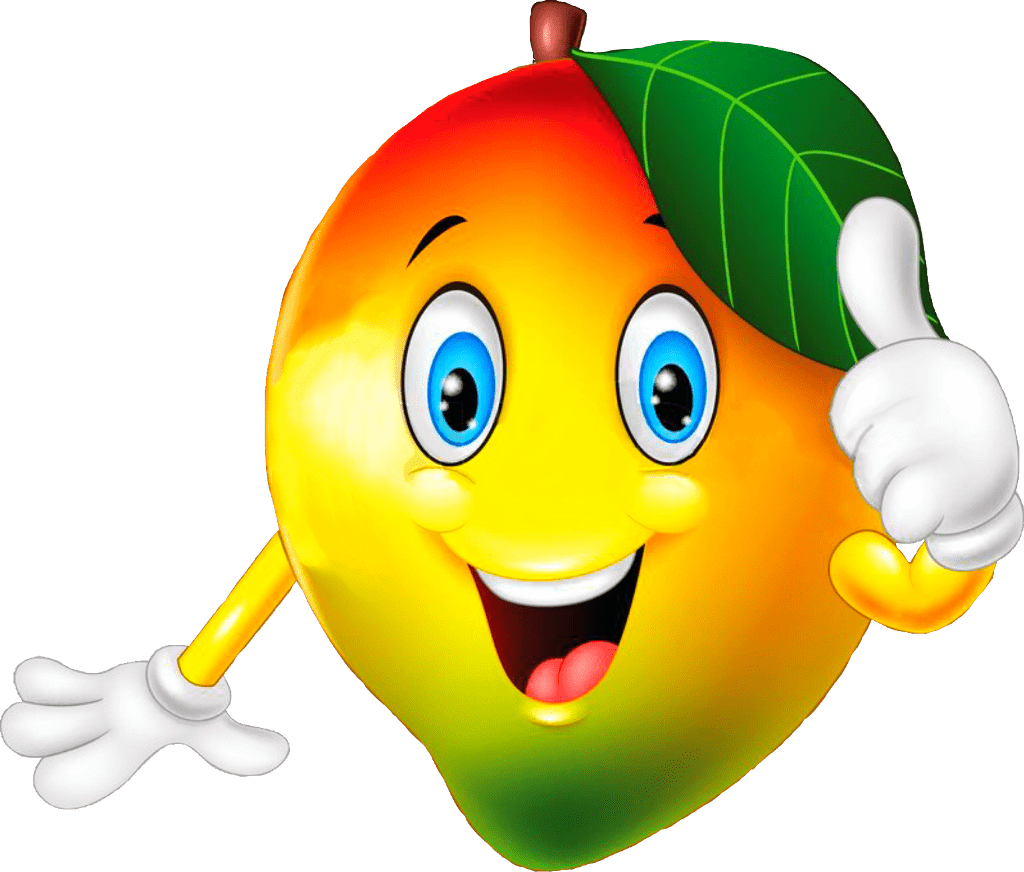 Thumbs up mango mague manju aam obst frucht fruit by sadna cartoon picture of clipart full size