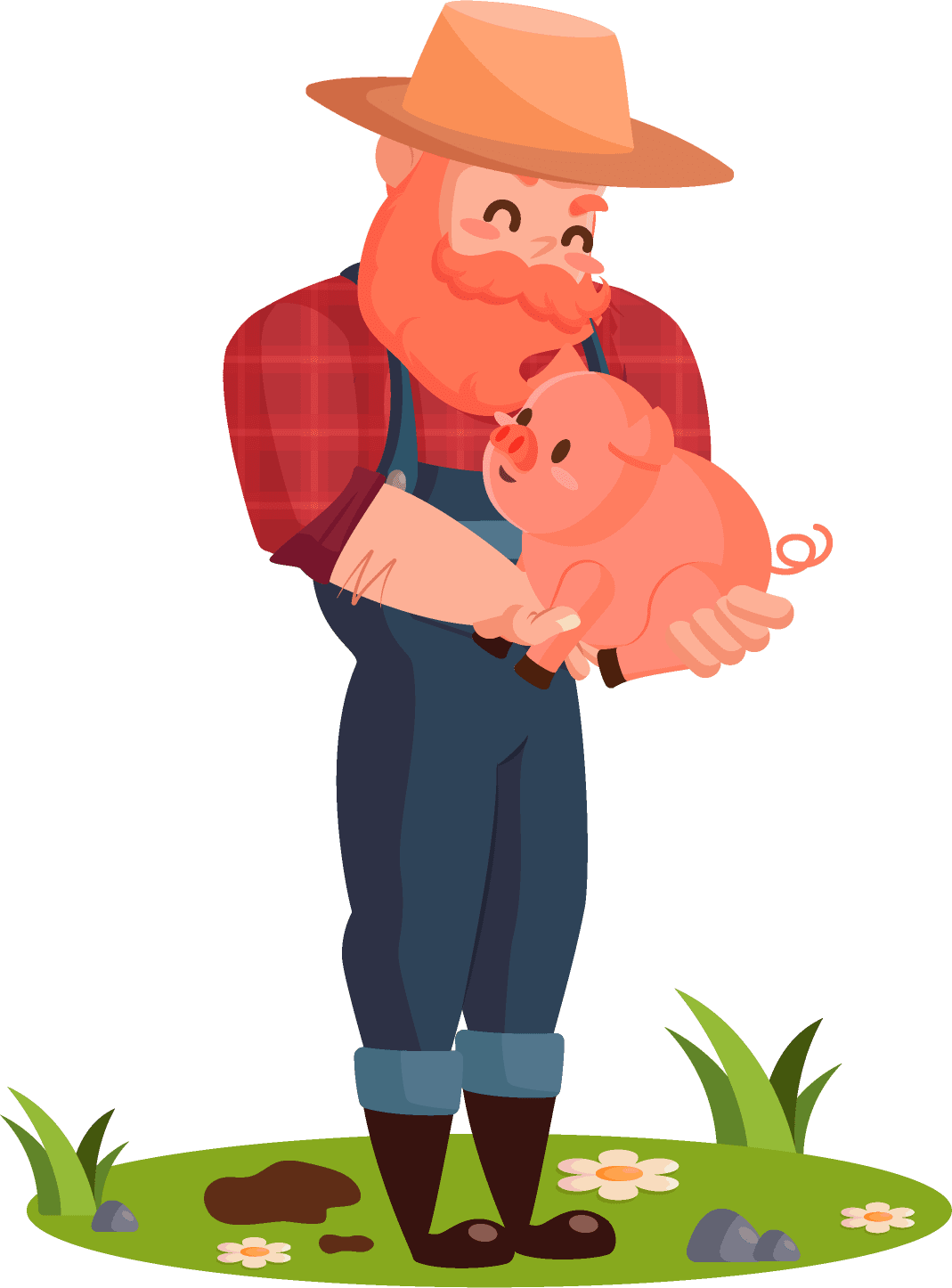 National farmer day man design clipart clip art